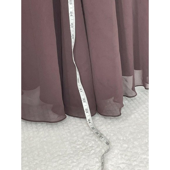 DAVIDS BRIDAL BROWN CHIFFON SZ 4 SLEEVELESS - Picture 8 of 9